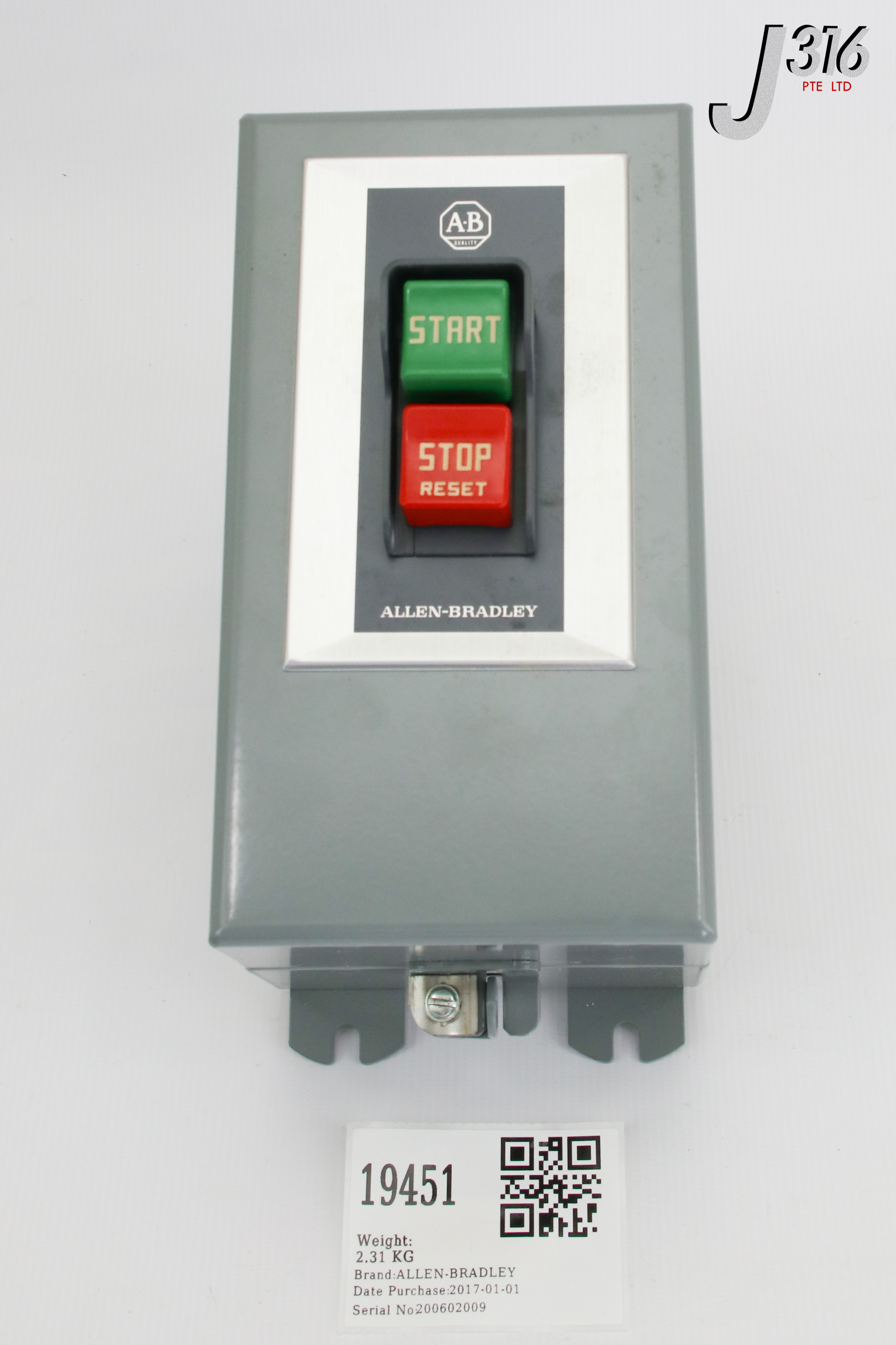19451 ALLEN-BRADLEY BULLETION 609 SINGLE PH AC MANUAL CTLR 609-BOX